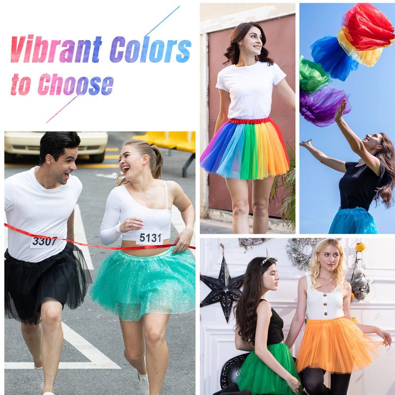 Simplicity Women Elastic 4 Layered Tulle Tutu Skirt for Marathon Running, Purple - Image 4